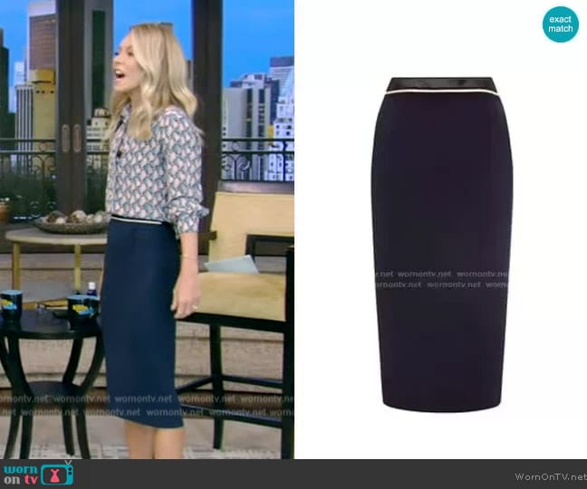 Roland Mouret Arreton Skirt worn by Kelly Ripa on Live with Kelly and Mark