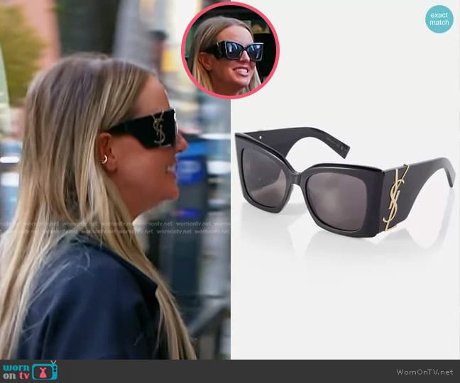 Saint Laurent SL M119 Blaze Oversized Sunglasses worn by Whitney Rose on The Real Housewives of Salt Lake City