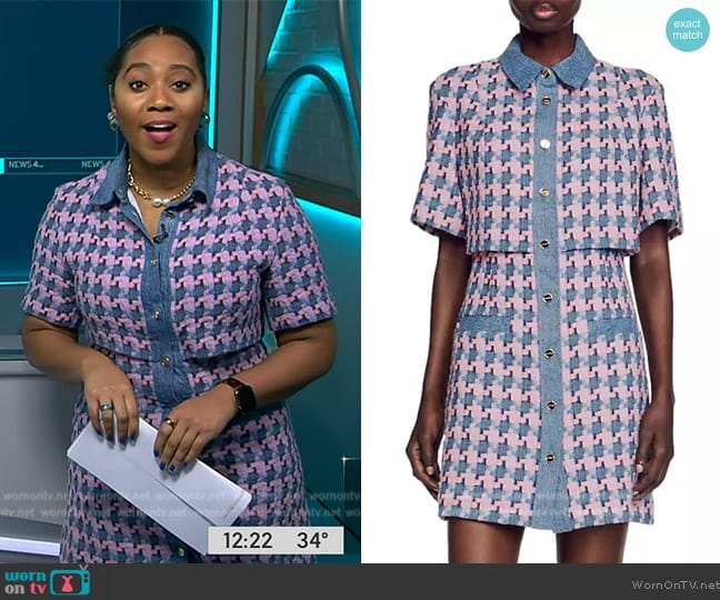 WornOnTV: Kay’s pink and blue houdstooth tweed dress on NBC News Daily ...