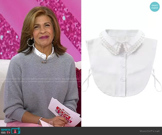 Shinywear at Amazon Detachable Pearl Collar worn by Hoda Kotb on Today