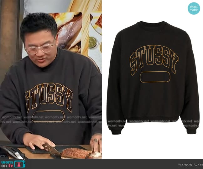 Stussy Logo-print cotton sweatshirt worn by Roy Choi on Access Hollywood