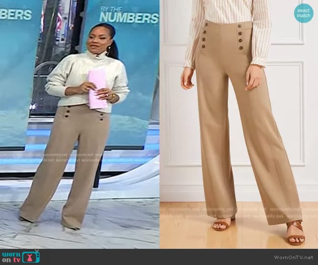 Talbots Knit Wide Leg Pants worn by Sheinelle Jones on Today