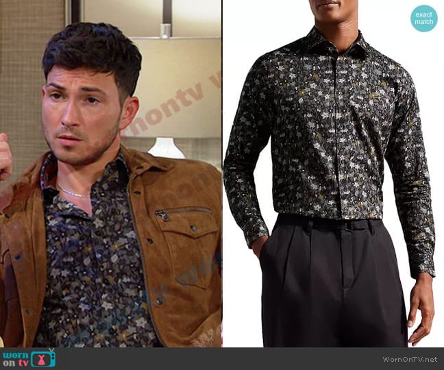 Ted Baker Torted Floral Print Shirt worn by Alexander Kiriakis (Robert Scott Wilson) on Days of our Lives