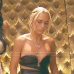 Teddi’s cutout strapless leather mini dress on The Real Housewives of Beverly Hills