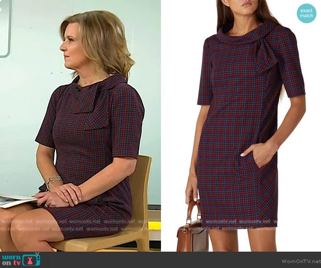 Trina Turk Plaid Delilah Dress worn by Christine Romans on Today