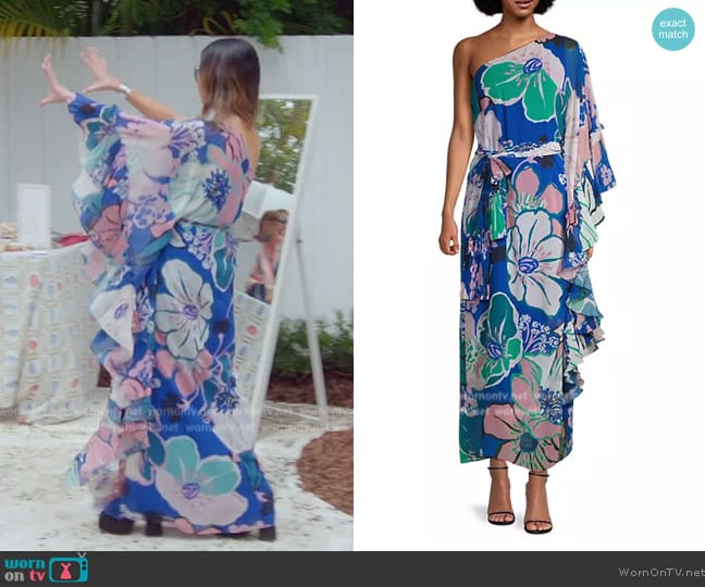 Ungaro Fauve Garden Whitney Dress worn by Adriana de Moura (Adriana de Moura) on The Real Housewives of Miami