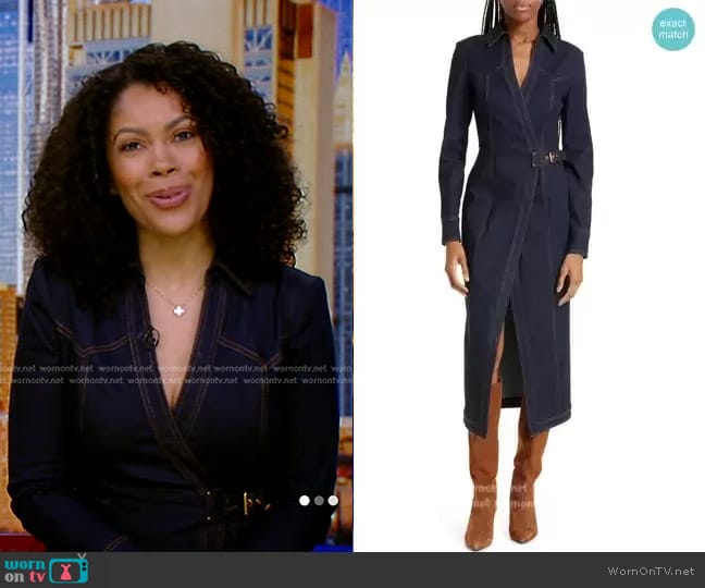 Veronica Beard Arlington Denim Midi-Dress worn by Shirleen Allicot on Good Morning America