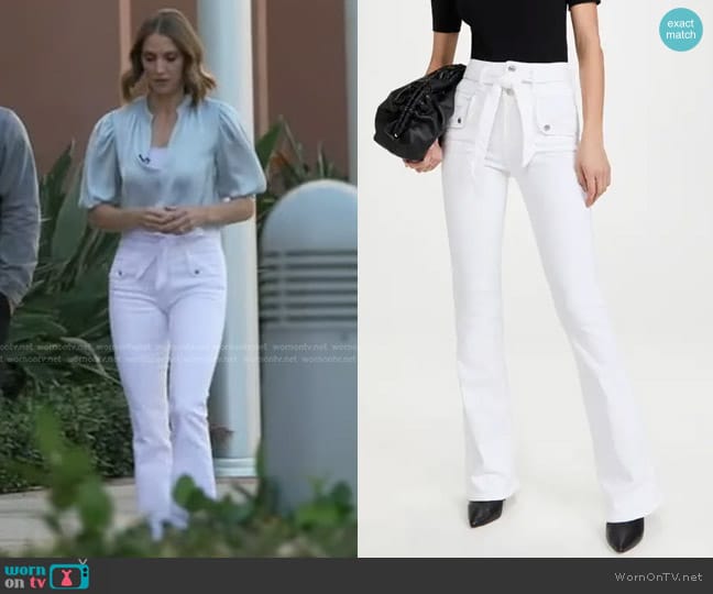 Veronica Beard Giselle Skinny Flare Jeans worn by Kayna Whitworth on Good Morning America