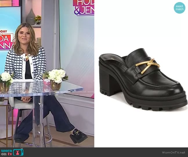 Veronica Beard Wynter Lug Sole Mule worn by Jenna Bush Hager on Today