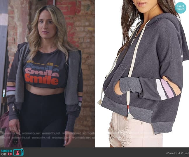 Wildfox Lucid Dreamer Full-Zip Hoodie worn by Davia (Emma Hunton) on Good Trouble