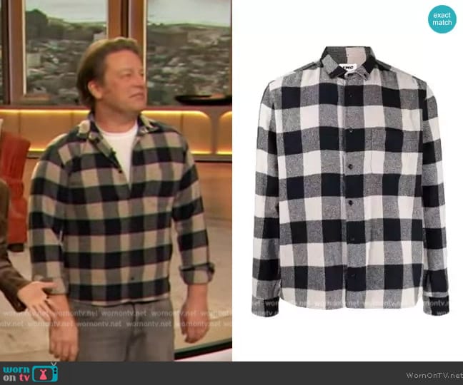 YMC Dean Checked Shirt worn by Jamie Oliver on The Drew Barrymore Show