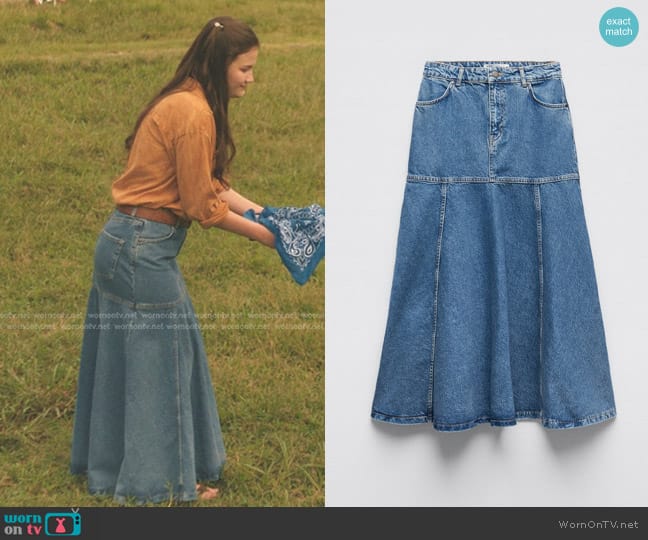 Zara ZW The Denim Midi Skirt worn by Taloa (Katarina Ziervogel) on Echo