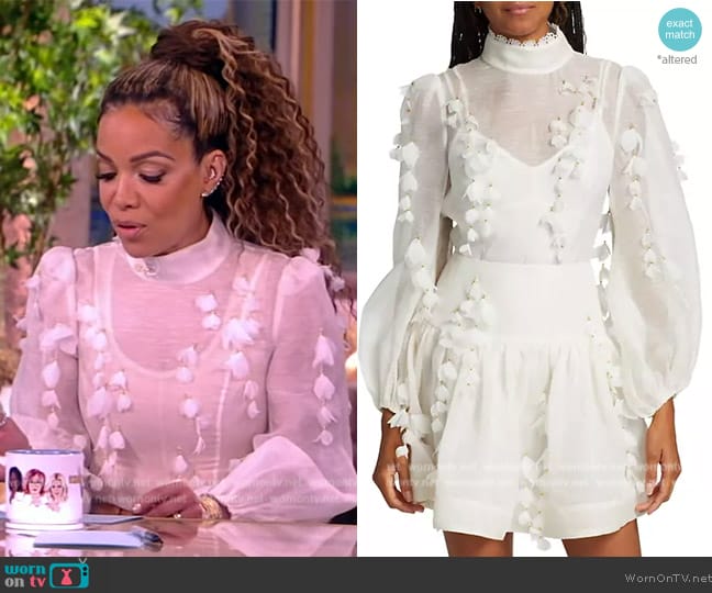 Zimmermann Petal Linen-Silk Blouse worn by Sunny Hostin on The View