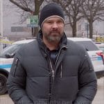 Adam’s grey padded jacket on Chicago PD