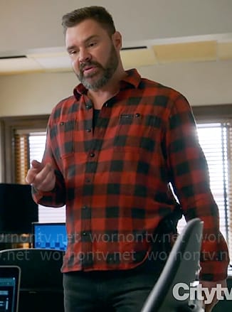 Adam's red and black check shirt on Chicago PD