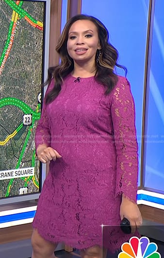 Adelle’s pink lace dress on Today