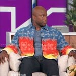 Akbar’s printed shirt jacket on The Talk