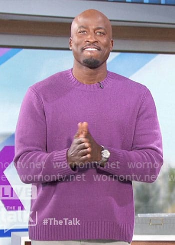 Akbar’s purple sweater on The Talk