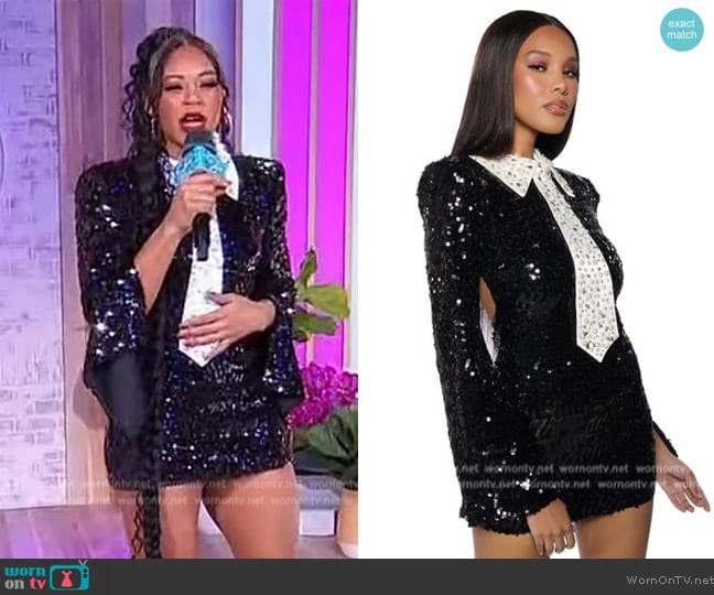 Akira Seriously Black Tie Event Mini Dress worn by Bianca Belair on Sherri