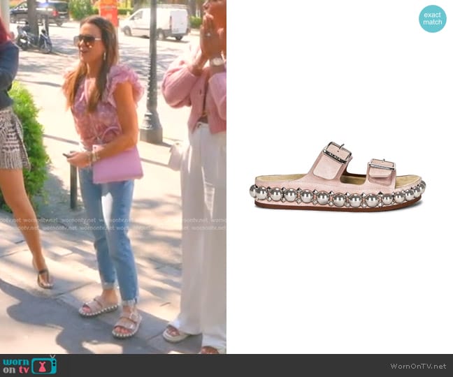 Alaia Bombe Mules worn by Kyle Richards on The Real Housewives of Beverly Hills