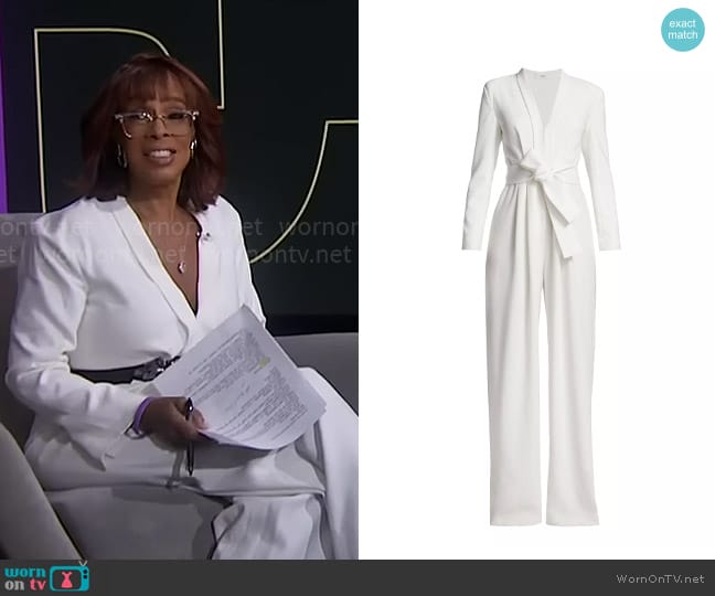 WornOnTV: Gayle King’s white v-neck jumpsuit on CBS Mornings | Gayle ...