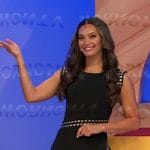 Alexis’ black studded trim dress on The Price is Right