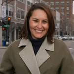 Ali Vitali’s olive contrast coat on NBC News Daily