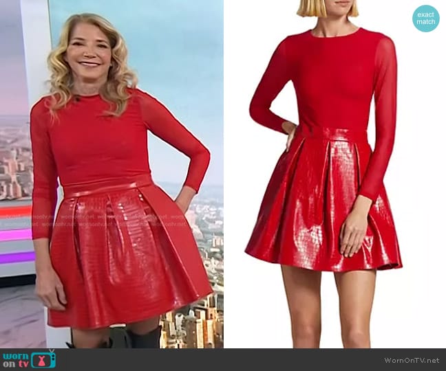 Alice + Olivia Chara Faux Croc Mini Dress worn by Candace Bushnell on Today