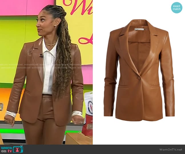 WornOnTV: Ally’s brown leather blazer and pants on Today | Ally Love ...
