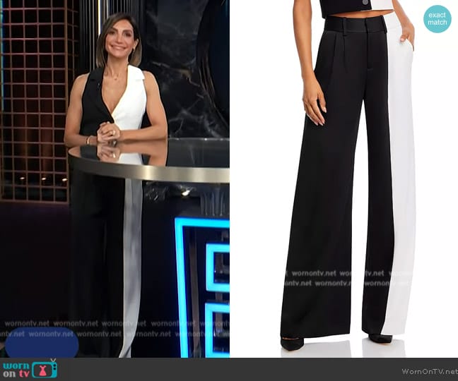 Alice + Olivia Pompey High-Rise Pleat Trousers worn by Courtney Lopez on E! News