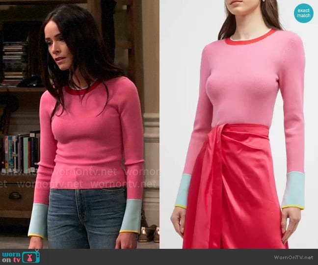 Alice + Olivia Westi Top worn by Julia Mariano (Abigail Spencer) on Extended Family