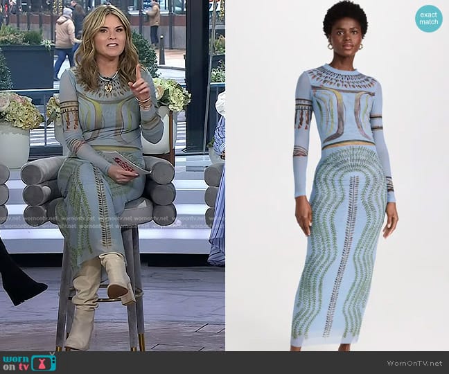 Altuzarra Atalanti Dress in Amsonia Botanical worn by Jenna Bush Hager on Today