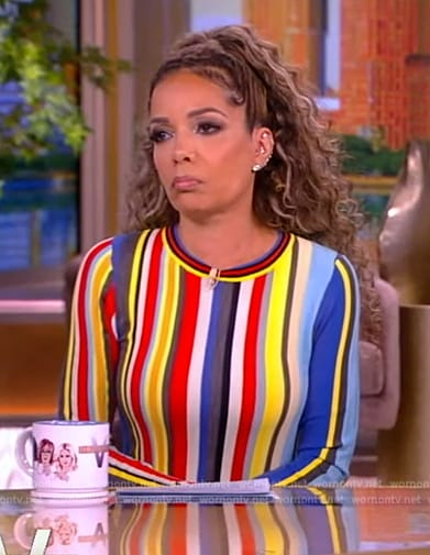 Sunny’s rainbow stripe dress on The View