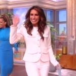 Alyssa’s white button front jacket on The View