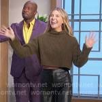 Amanda’s leather pants and cropped sweater on The Talk