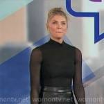 Amanda’s black mesh top with leather skirt on The Talk