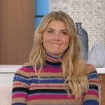 Amanda’s metallic striped turtleneck on The Talk