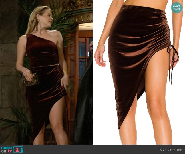 Amanda Uprichard Aviette Skirt worn by Summer Newman (Allison Lanier) on The Young and the Restless