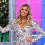 Amber’s silver sequin wrap dress on The Price is Right