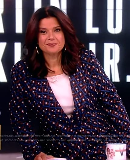 Ana’s blue printed suit on The View