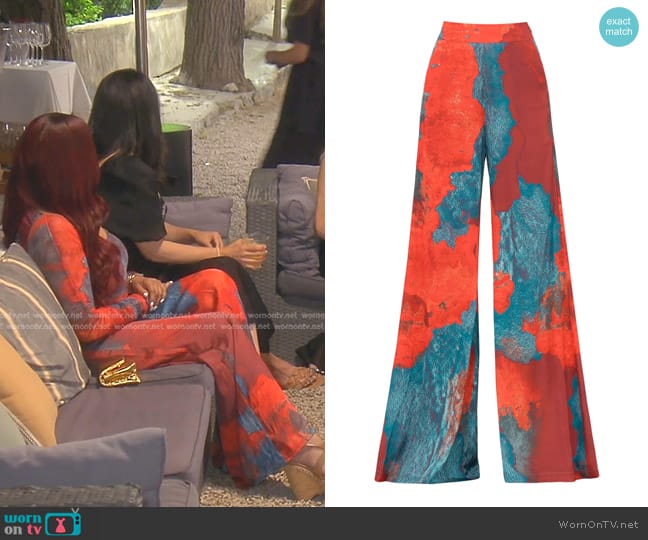 Andrea Iyamah Ara Wide-Leg Pants worn by Garcelle Beauvais on The Real Housewives of Beverly Hills