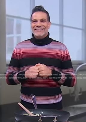 Angelo Sosa's striped sweater on Good Morning America