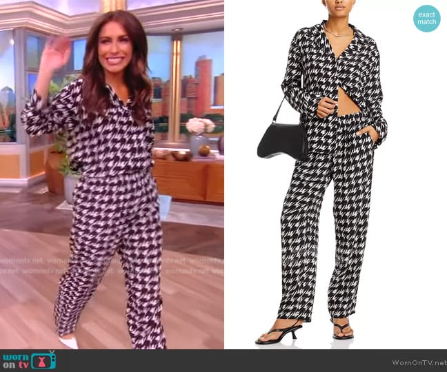 WornOnTV: Alyssa’s houndstooth print shirt and pants on The View ...