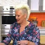 Anne Burrell’s blue floral print blouse on Today