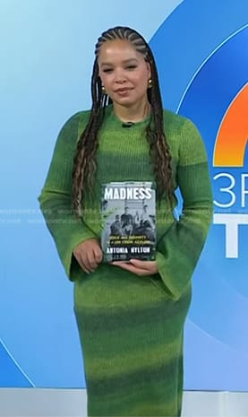 Antonia Hylton's green ribbed knit dress on Today