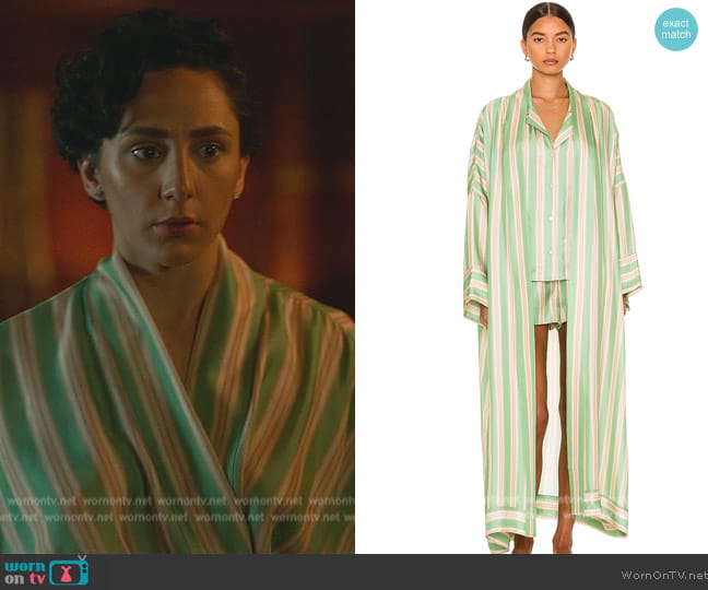 Asceno The Athens Robe worn by Anna (Lauren Patten) on Death and Other Details