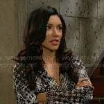 Audra’s houndstooth blouse on The Young and the Restless