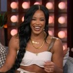 Bianca Belair’s crop top and utility pants on The Kelly Clarkson Show