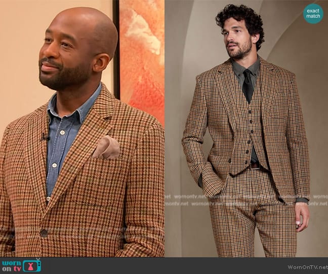 Banana Republic Derby Suit Jacket worn by Mikel Welch on The Drew Barrymore Show