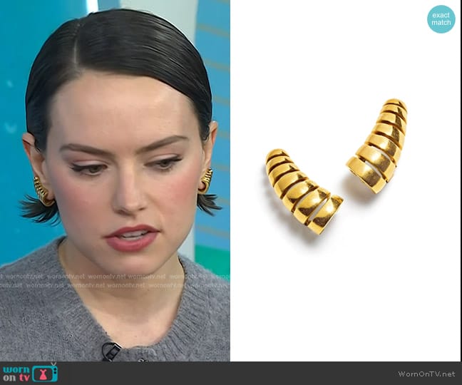 Belperron Corne Earclips worn by Daisy Ridley on Today